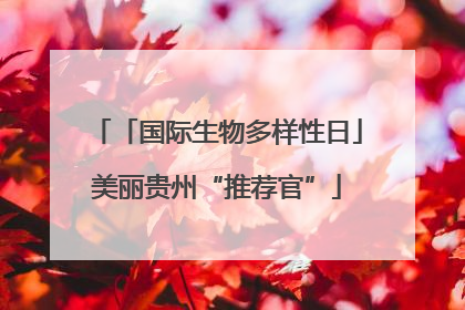 「国际生物多样性日」美丽贵州“推荐官”