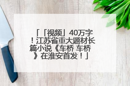 「视频」40万字！江苏省重大题材长篇小说《车桥 车桥》在淮安首发！