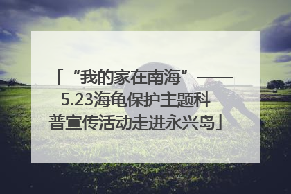 “我的家在南海”——5.23海龟保护主题科普宣传活动走进永兴岛