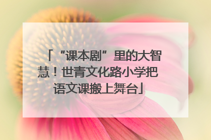 “课本剧”里的大智慧！世青文化路小学把语文课搬上舞台