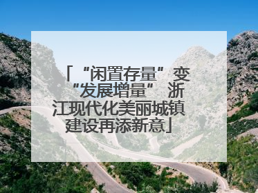 “闲置存量”变“发展增量” 浙江现代化美丽城镇建设再添新意