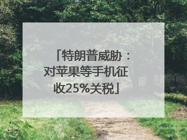 特朗普威胁：对苹果等手机征收25%关税