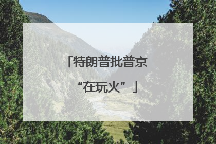 特朗普批普京“在玩火”