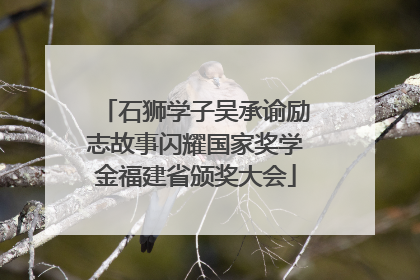 石狮学子吴承谕励志故事闪耀国家奖学金福建省颁奖大会