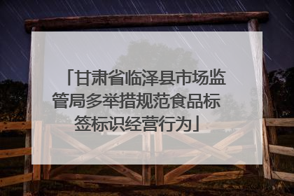甘肃省临泽县市场监管局多举措规范食品标签标识经营行为