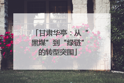甘肃华亭：从“黑煤”到“绿链”的转型突围