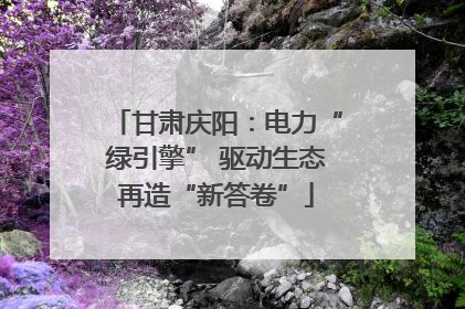 甘肃庆阳：电力“绿引擎” 驱动生态再造“新答卷”