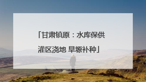 甘肃镇原：水库保供 灌区浇地 旱塬补种