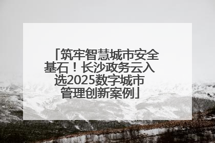 筑牢智慧城市安全基石！长沙政务云入选2025数字城市管理创新案例