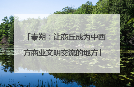 秦朔：让商丘成为中西方商业文明交流的地方