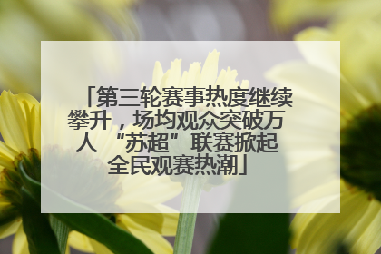 第三轮赛事热度继续攀升，场均观众突破万人 “苏超”联赛掀起全民观赛热潮