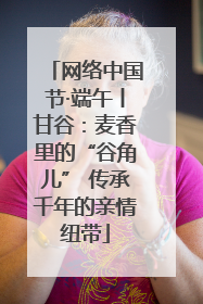 网络中国节·端午丨甘谷：麦香里的“谷角儿” 传承千年的亲情纽带