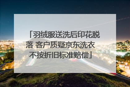 羽绒服送洗后印花脱落 客户质疑京东洗衣不按折旧标准赔偿