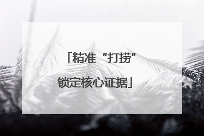 精准“打捞”锁定核心证据