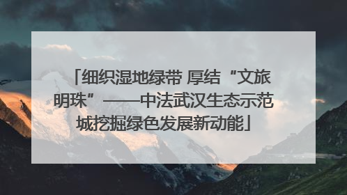 细织湿地绿带 厚结“文旅明珠”——中法武汉生态示范城挖掘绿色发展新动能