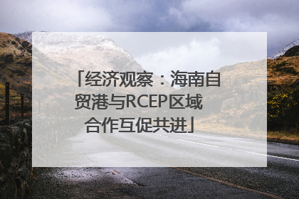 经济观察：海南自贸港与RCEP区域合作互促共进