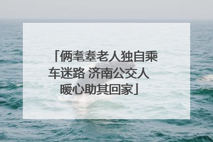 俩耄耋老人独自乘车迷路 济南公交人暖心助其回家