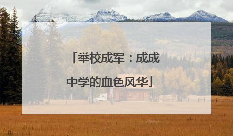 举校成军：成成中学的血色风华