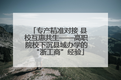 专产精准对接 县校互惠共生——高职院校下沉县域办学的“浙工商”经验