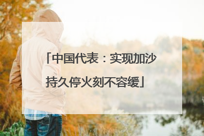 中国代表：实现加沙持久停火刻不容缓