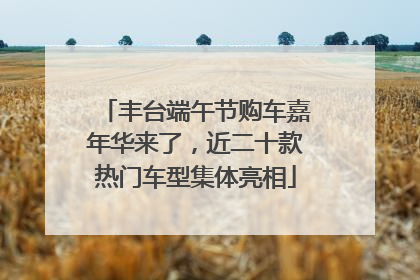 丰台端午节购车嘉年华来了，近二十款热门车型集体亮相