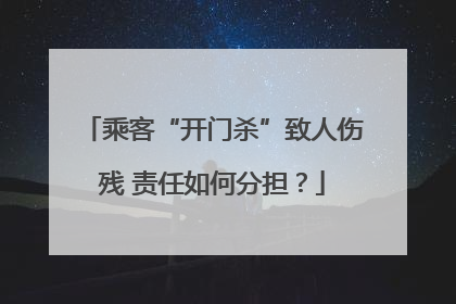 乘客“开门杀”致人伤残 责任如何分担？