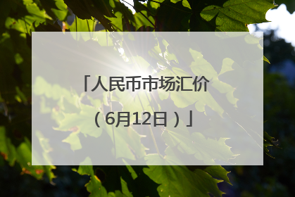 人民币市场汇价（6月12日）