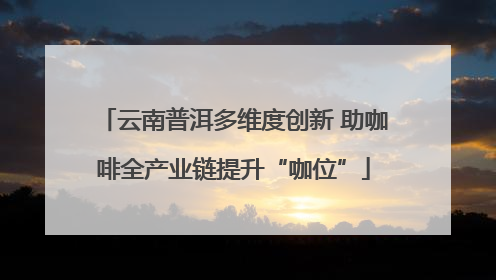 云南普洱多维度创新 助咖啡全产业链提升“咖位”