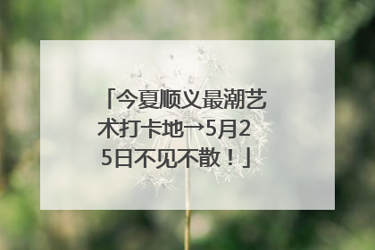 今夏顺义最潮艺术打卡地→5月25日不见不散！