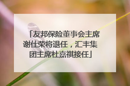 友邦保险董事会主席谢仕荣将退任，汇丰集团主席杜嘉祺接任