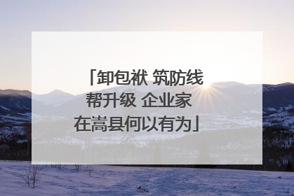 卸包袱 筑防线 帮升级 企业家在嵩县何以有为