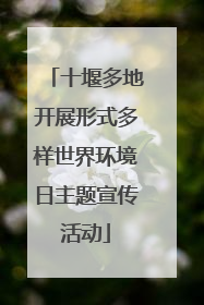 十堰多地开展形式多样世界环境日主题宣传活动