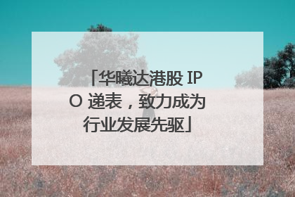 华曦达港股 IPO 递表，致力成为行业发展先驱