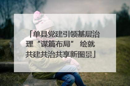 单县党建引领基层治理“谋篇布局” 绘就共建共治共享新图景