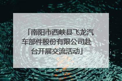 南阳市西峡县飞龙汽车部件股份有限公司赴台开展交流活动