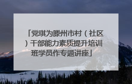 党琪为滕州市村（社区）干部能力素质提升培训班学员作专题讲座