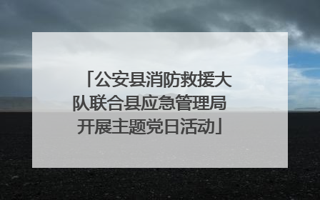 公安县消防救援大队联合县应急管理局开展主题党日活动