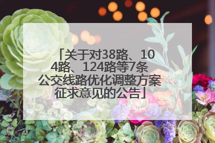 关于对38路、104路、124路等7条公交线路优化调整方案征求意见的公告