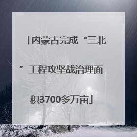 内蒙古完成“三北”工程攻坚战治理面积3700多万亩