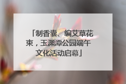 制香囊、编艾草花束，玉渊潭公园端午文化活动启幕