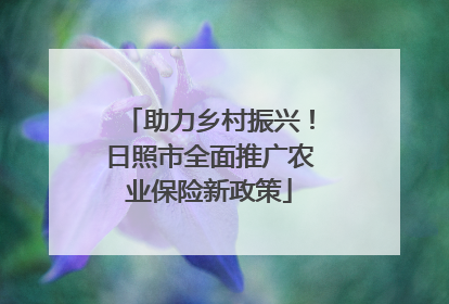 助力乡村振兴！日照市全面推广农业保险新政策