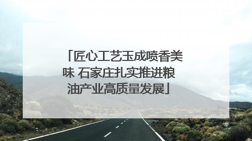 匠心工艺玉成喷香美味 石家庄扎实推进粮油产业高质量发展