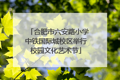 合肥市六安路小学中铁国际城校区举行校园文化艺术节