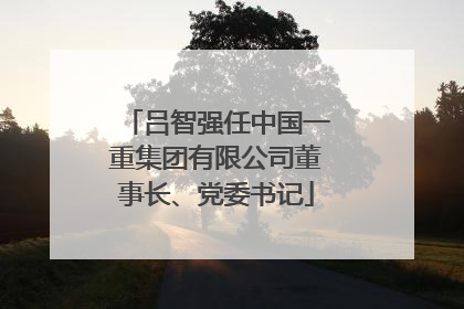 吕智强任中国一重集团有限公司董事长、党委书记