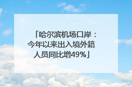 哈尔滨机场口岸：今年以来出入境外籍人员同比增49%