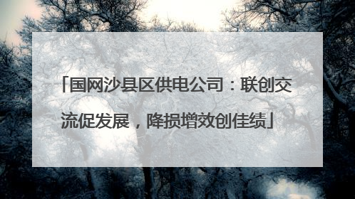国网沙县区供电公司：联创交流促发展，降损增效创佳绩