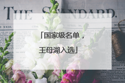国家级名单，王母湖入选