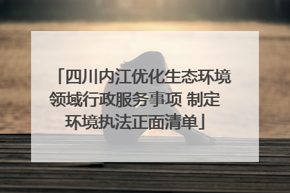 四川内江优化生态环境领域行政服务事项 制定环境执法正面清单