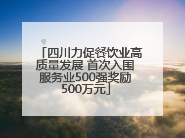 四川力促餐饮业高质量发展 首次入围服务业500强奖励500万元