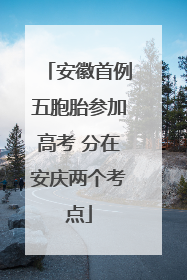 安徽首例五胞胎参加高考 分在安庆两个考点